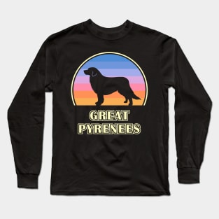 Great Pyrenees Vintage Sunset Dog Long Sleeve T-Shirt